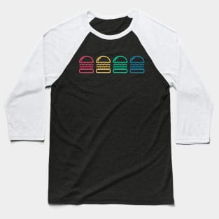 Colourful Burgers Baseball T-Shirt